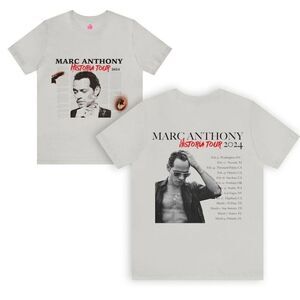 Marc Anthony Historia Tour 2024 2 Sided Latin Pop Fan T-Shirt